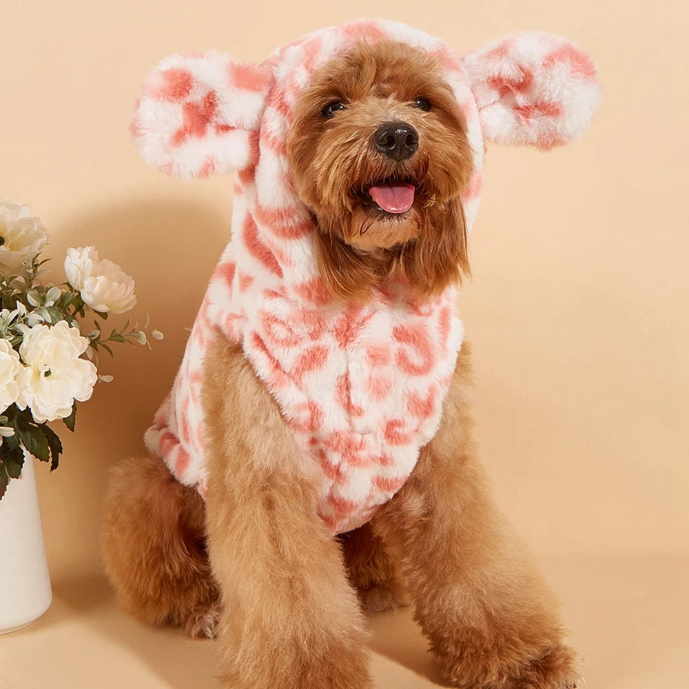 Cute Dog Hoodies Sweaters Soft Warm Fleece Puppy Sweatshirt Coat for Small Medium Dogs Chihuahua Yorkie Poodle Winter Pajamas