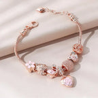 1Pcs Minimalist And Atmospheric Oil Dripping Rose Heart Bead Bracelet Fashionable Oil Painting Swan Lantern Bead Bracelets INS