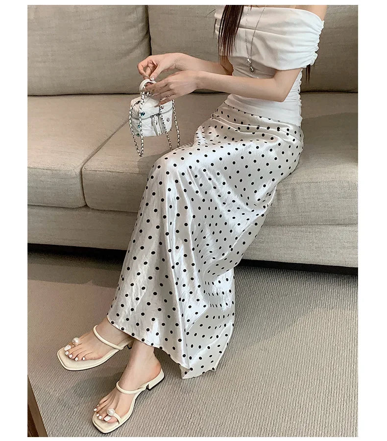 Spring 2025 High-Waisted Hoop Skirt Women's Vinegar Slimfish Tail Skirt A- Line Flared Hip Covering Long Dress