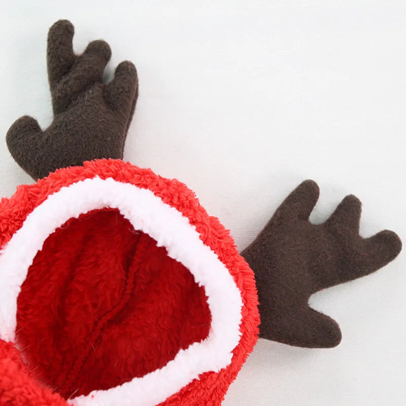 Pet Dog Cat Halloween Christmas Costume Cosplay Elk Dog Costumes for Small Dogs Winter Warm Dog Cat Clothes