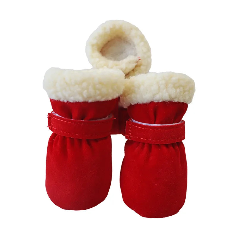 4Pcs /Set Winter Pet Shoes for Small Medium Dogs Windproof Boots Non Slip French Bulldog Chihuahua Shoes accesorios para perros