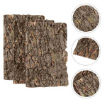 3 Pcs Reptile Bark Toy Animals Cork Tortoise Accessories Tree Terrarium Background Moss