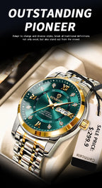 2025 Quartz Watch for Men Luxury Diamonds Gold Watch Waterproof Luminous Stainless Steel Business Men's Quartz Watch Mens Watch