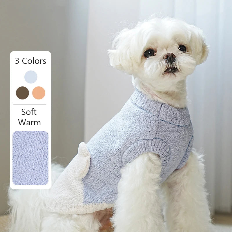 Warm Dog Sweaters Soft Comfortable Fleece Pet Sweaters for Small Dogs Cute Bear Puppy Knitted Coat for Chihuahua Maltese Bichon