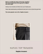Italian Naples Trousers High Waisted Straight Men's Business Casual Pants High-end Elegant Retro Suit Pants Banquet Wedding