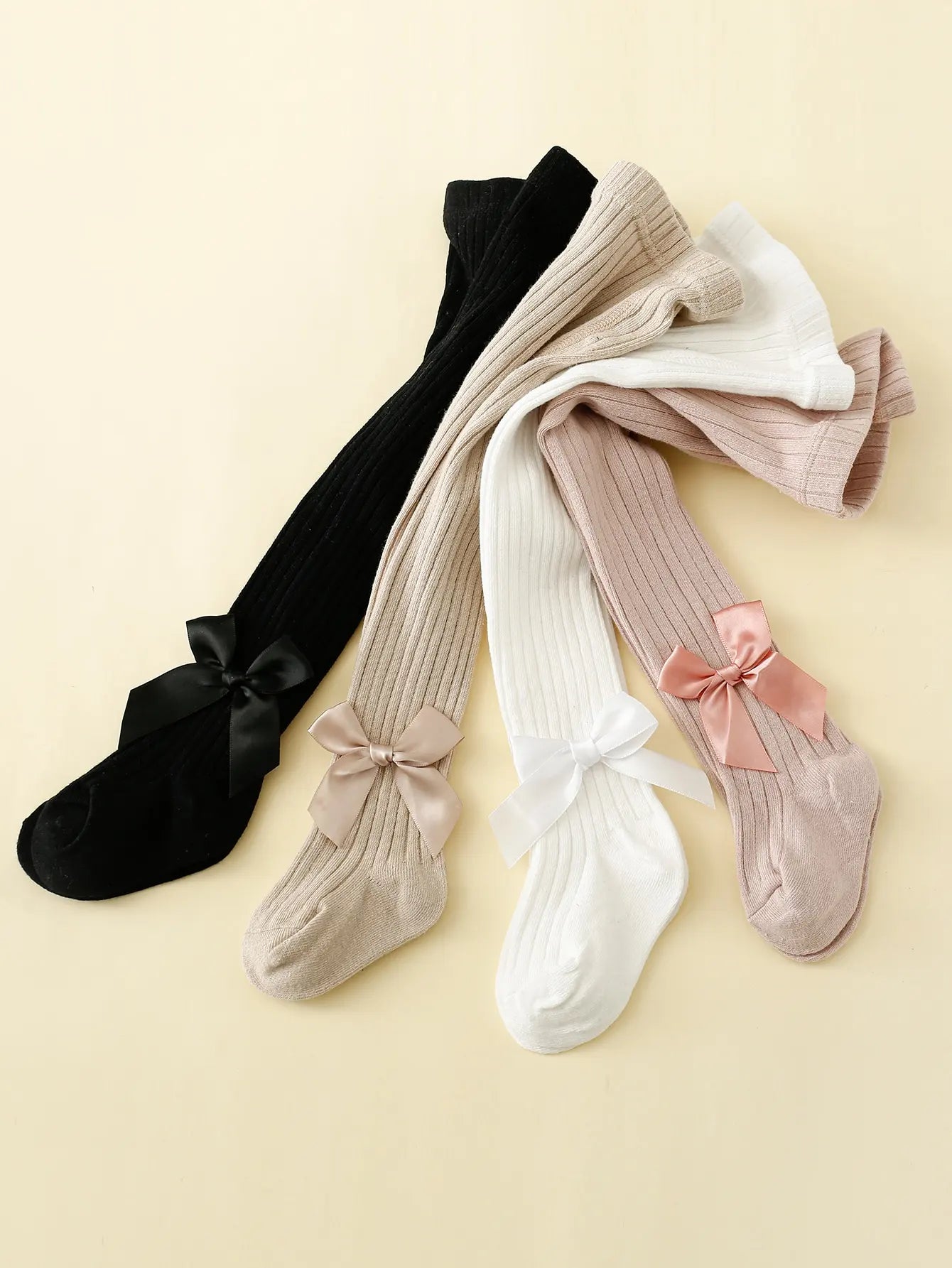 4pairs Toddler Girls Solid Tights