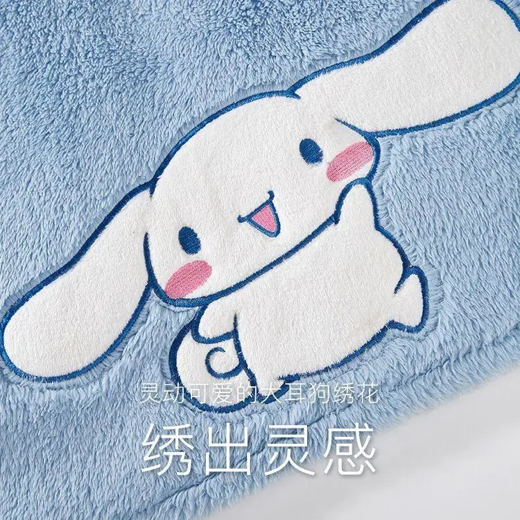 Cinnamoroll Women's Plush Pajamas Suit Sanrioed Kawaii Autumn Winter Hooded Home Clothes Cute Girl Thickened Cute Cartoon Sweet