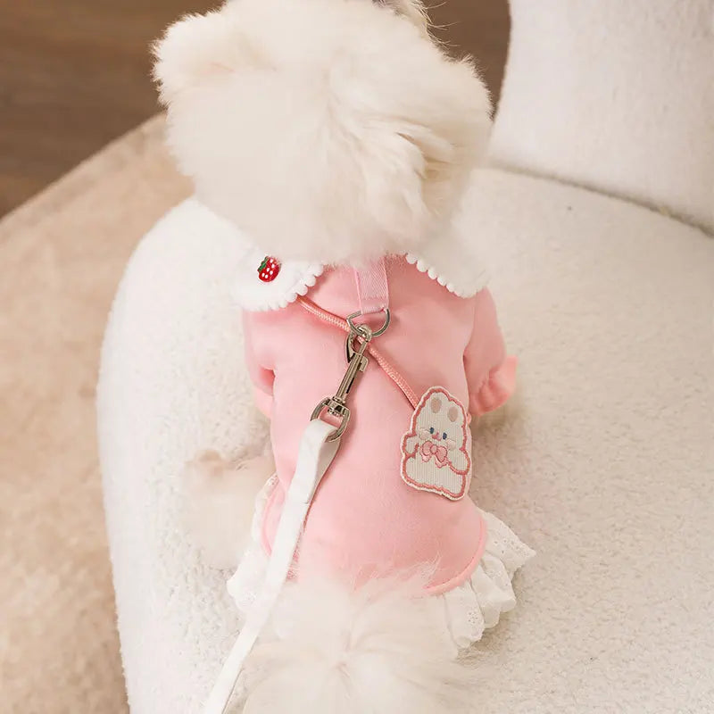 Luxury Dog Clothes for small Dogs Puppy Hoodie Dress for Bulldog Chihuahua Harness Sweatshirt Pets Costume Winter Dog Coat 2025