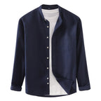 2025 Cotton Stand-up Neck Oxford Spinning Anti-wrinkle Casual  Spring  Autumn New Men's Shirt Jackets  Long Sleeve Shirt Men's
