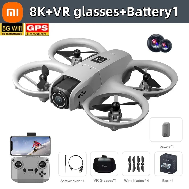 Xiaomi GT3 Drone with VR Glasses 8K HD Dual Camera GPS 5G Professional Aerial Photography Remote Control Aircraft Quadcopter UAV