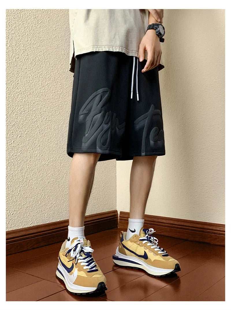Summer Y2K Vintage Foamed Printed Men‘s Shorts Hip Hop Fashion Baggy Short Pants Gym Sports Bermudas Para Hombre Streetwear