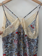 Lace Embroidery Patchwork Women Sling Robe 100% Viscose Floral Skull Wings Printed V-Neck Sleeveless Fashion Ladies Midi Dress