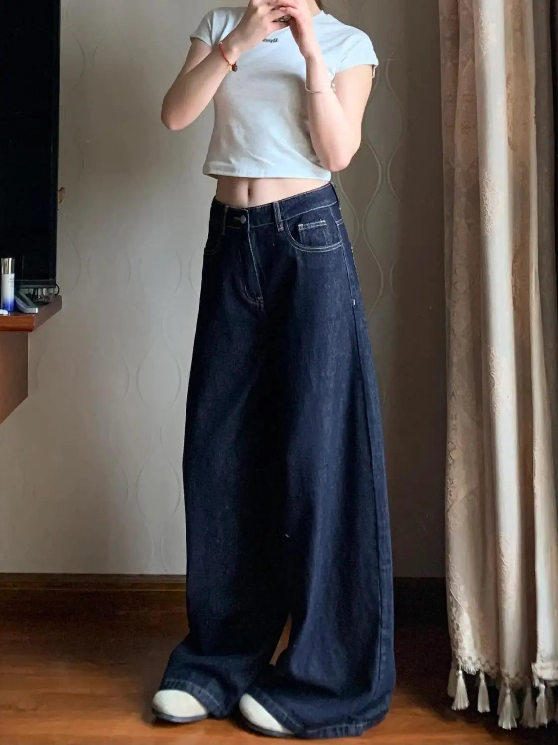 Harajuku Fashion Korean Popular Clothes Women's Denim Pants Bootcut Jeans Y2k Baggy American Vintage Pant Woman Clothing 2000s