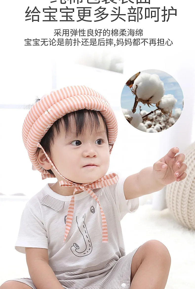 Infant Toddler Cartoon Mesh Safety Helmet Baby Kids Head Protection Hat for Walking Crawling Children Learns To Walk Bump Caps