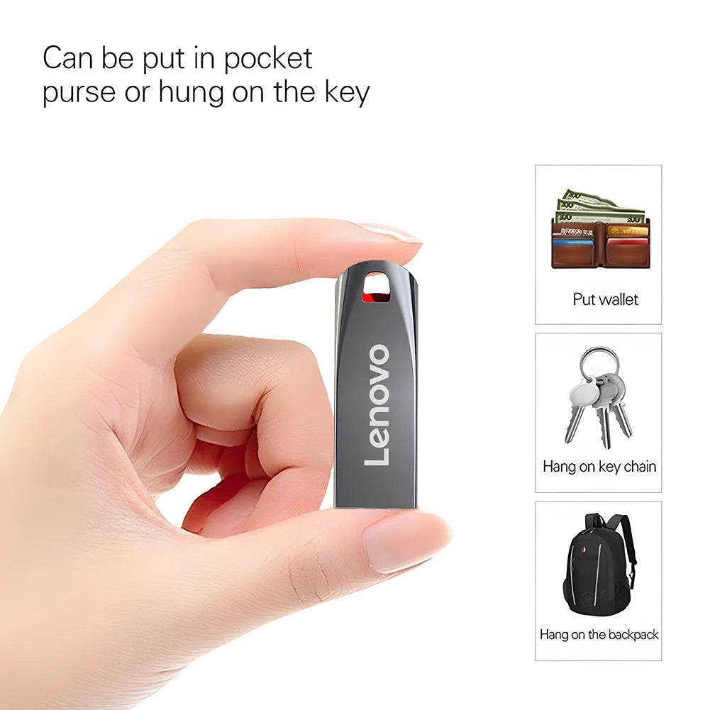 Lenovo U Disk 2TB 256GB 512GB Metal USB3.1 Dustproof Titanium Gamer Design USB  Flash Drive 128GB  Pen Drive 512GB 1TB