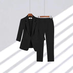 Elegant Women's Two Pieces Set Outfits Casual Long Sleeved Blazer and Pants Suit for Female Streetwear Spring and Autumn 2025