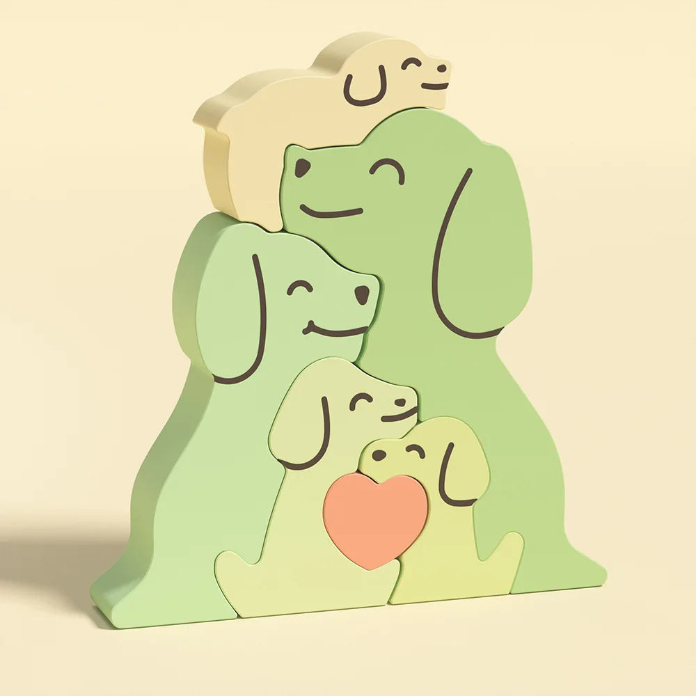 Dogs Family Puzzles Clay Silicone Mold Cat Bear Elephant Gypsum Plaster Mould Animal Craft Ornament Cement Concrete Resin Mold