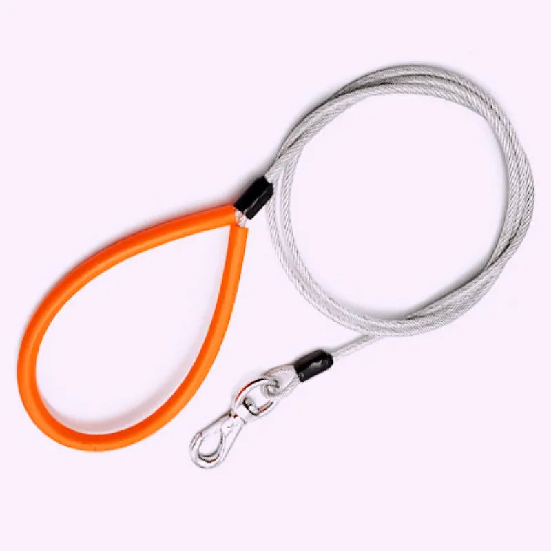 Dog Leash Steel Wire Dogs Chain Anti-Bite Leash for Dog Walking Traction Rope 2m Long Chew Proof Dogs Leashes Pet Accessories