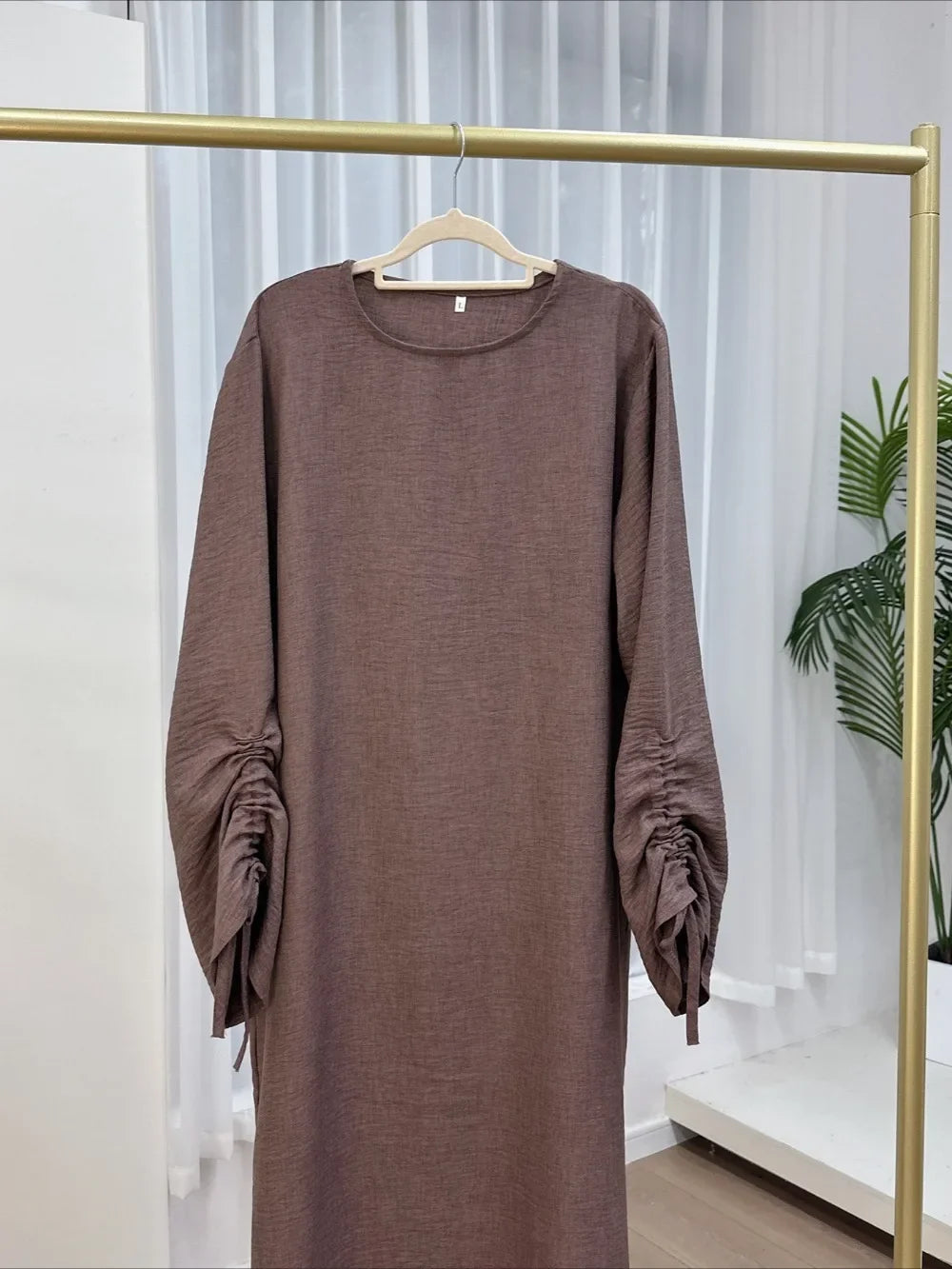 Eid Women Modest Dress Abaya String Sleeve Muslim Caftan Robe Morocco Dubai Kaftan Islam 2025 Vestidos Largos Jalabiya Ramadan
