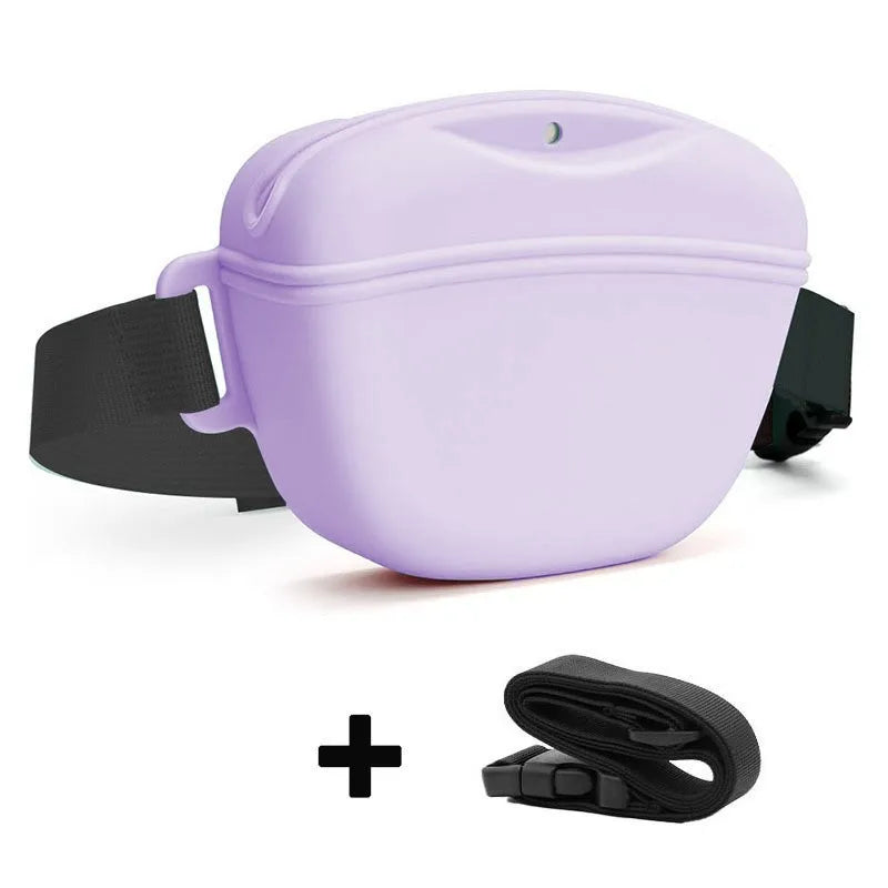 Silicone Dogs Treat Bag Pet Portable Dog Training Waist Bag Outdoor Feeder Puppy Snack Pouch Food Reward Storage Bag with Belt