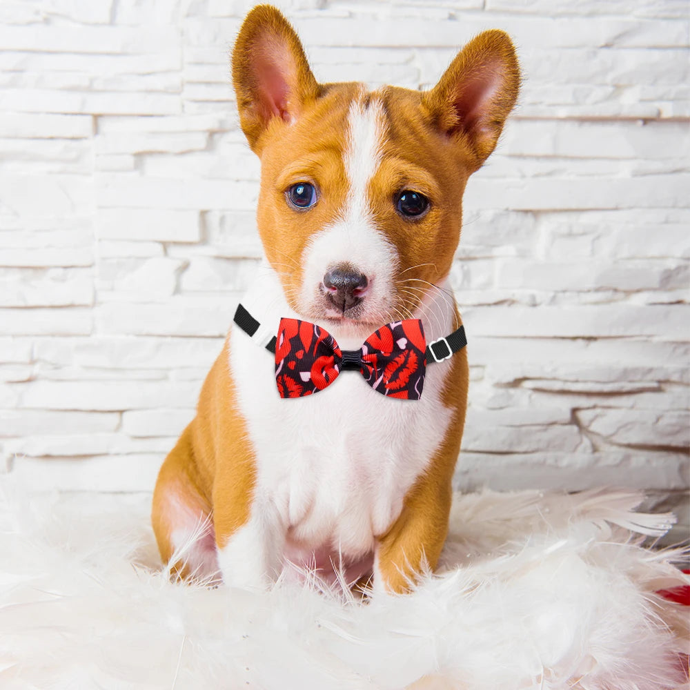 10pc Dog Bow Tie Valentine's Day Dog Grooming Accesories Pink Love Pets Dogs Bowties Neckties Spring  Samll Dog Accessories
