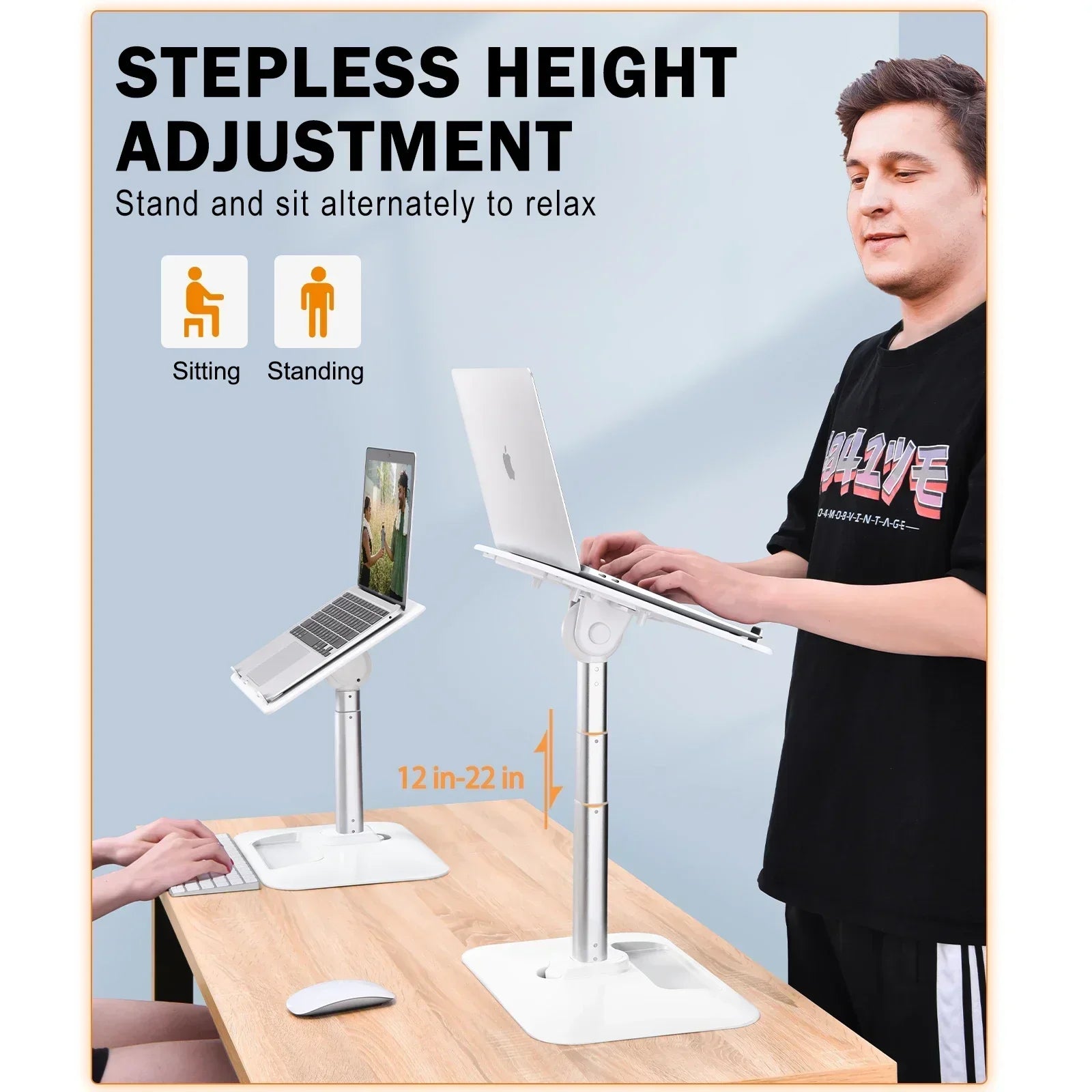 Eary Portable Laptop Stand for Desk Adjustable Height Holder for Macbook Air Pro Stable Stand Gifts for Girls Mom Students Kids