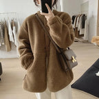 Y2k Korean Version Winter Clothes Women Jackets Lambwool Coat Fashion Casual Loose Oversize Thick Parkas Long Sleeve Tide Coats