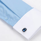 2024 Niche Chic Double Folded Sleeve Windsor Collar  Business Long-sleeved Shirt Men's High-grade  Dress random French Cufflinks