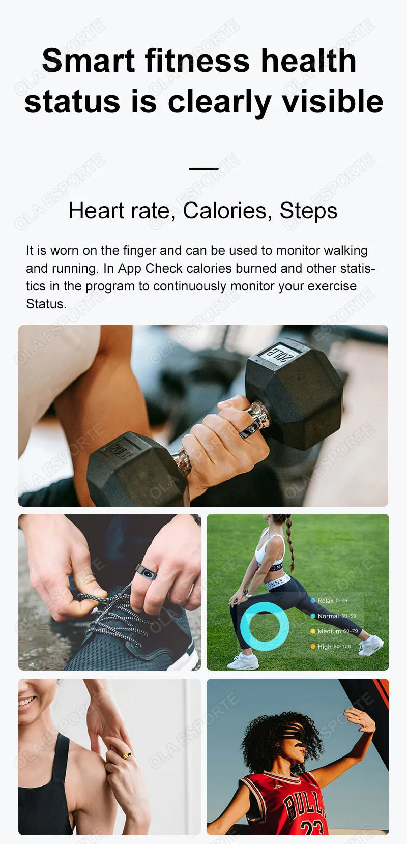 For Xiaomi Smart Ring Bluetooth Health Monitor Heart Rate Blood Oxygen Sleep Temperature Gesture Control Waterproof Sport Rings