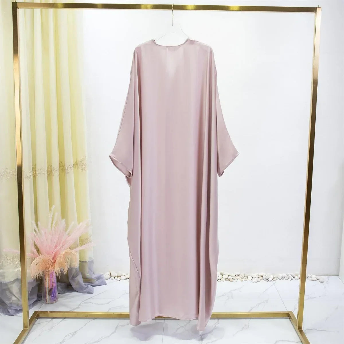 Muslim Open Front Abaya Loose Long Sleeve Wearout Kaftan Maxi Length Dress Women Jilbabs Cardigan Coat Sleeveless Inner Dress