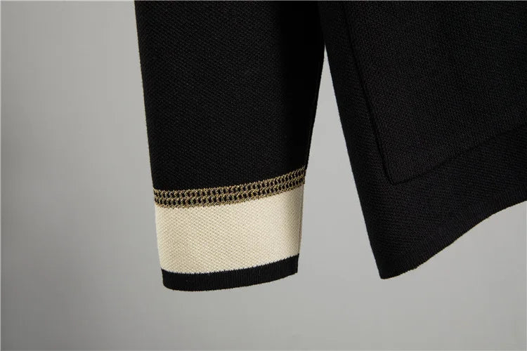 Korean Design Knitted 2 Piece Sets Women Knitwears Double Breasted Sweater Cardigan Tops Conjuntos High Waist Sweatpants Outfit