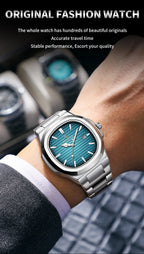 PENGAGAR Trend Men's Watches Classic Fashion Original Quartz Watch for Man Square Dial Waterproof Luminous Date Wristwatch Reloj
