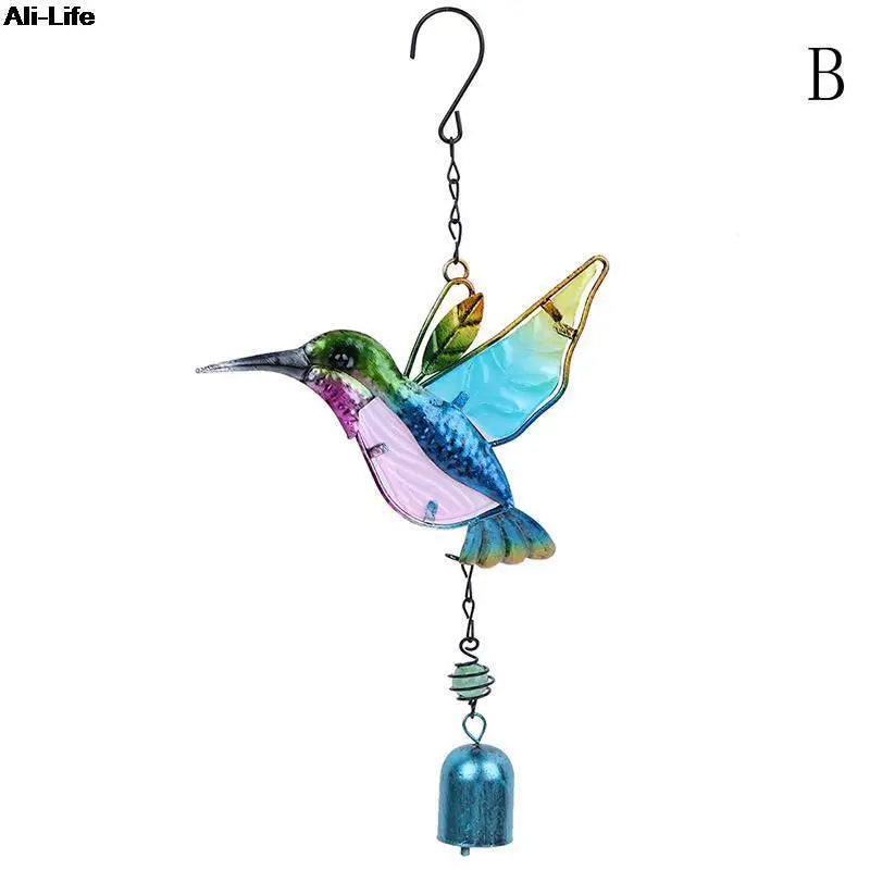 1PC New Lover Bird Dophin Valetines Gifts Plastic Dophin Wind Chime Bell Garden Living Decor Ornament Home Garden Decor
