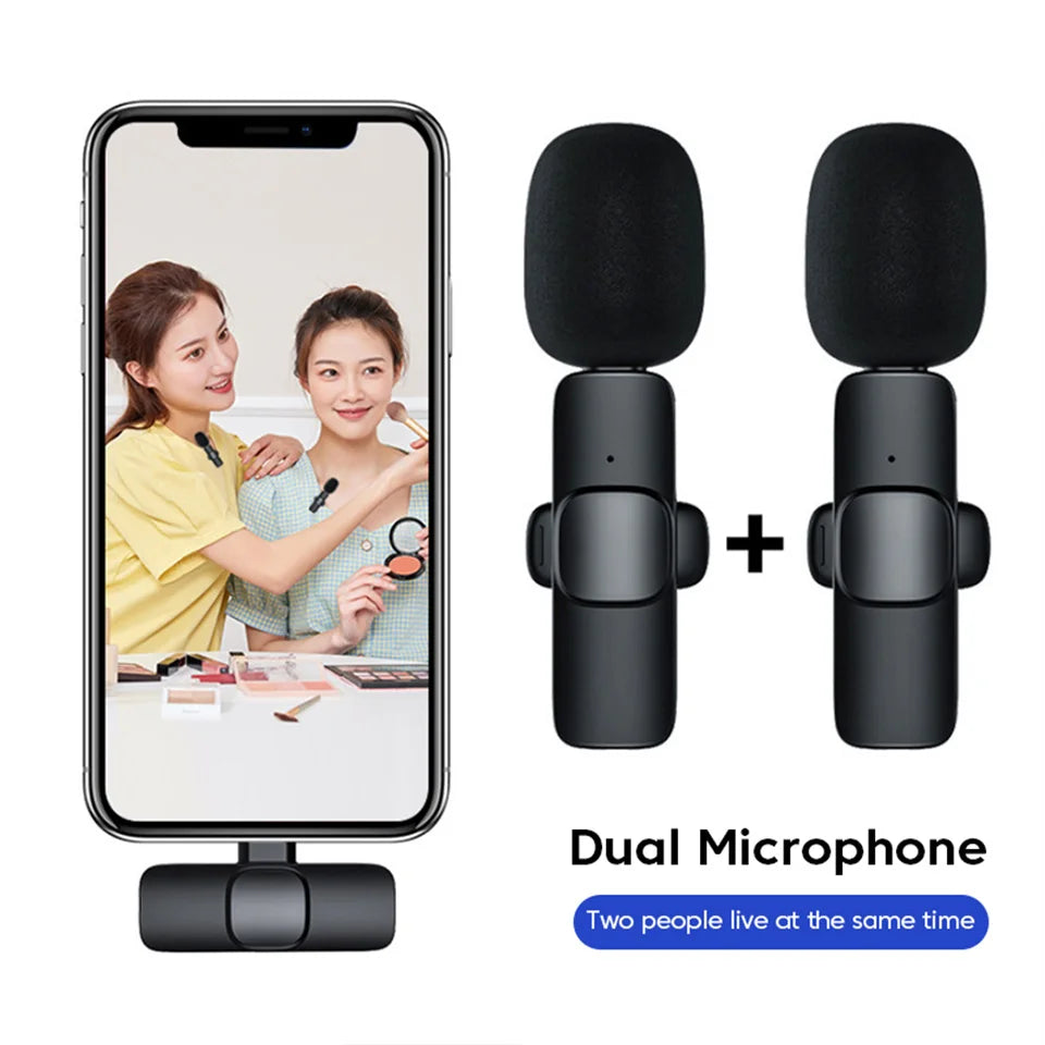 Lavalier Wireless Bluetooth Microphone Portable Audio Video Recording Mini Mic For iPhone Live Broadcast Gaming Phone Type-C
