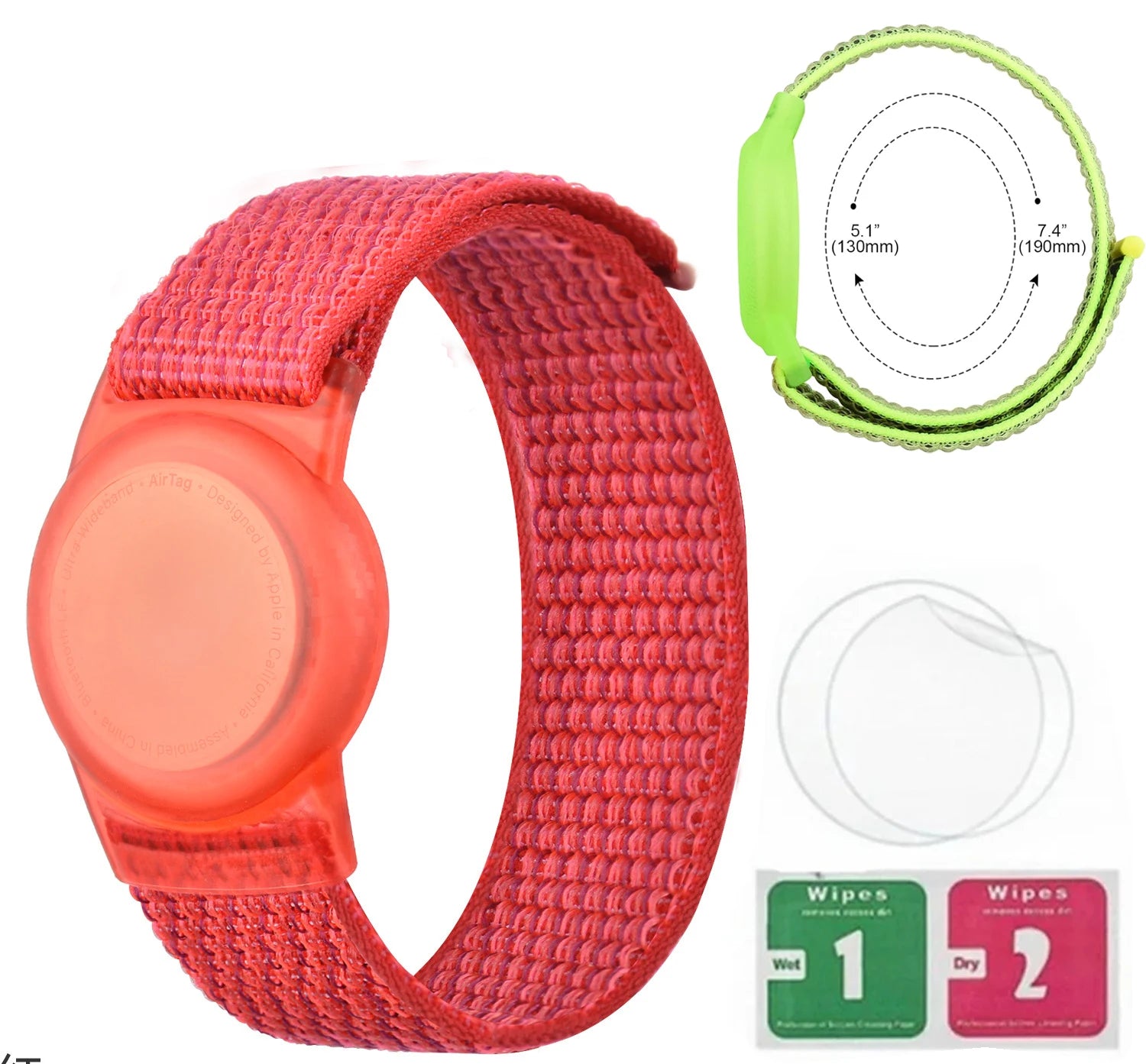 Airtag Bracelet for Kids Waterproof, Silicone Wristband Case Cover for Anti-lost Band StraP Hidden Accessories for Toddler Child