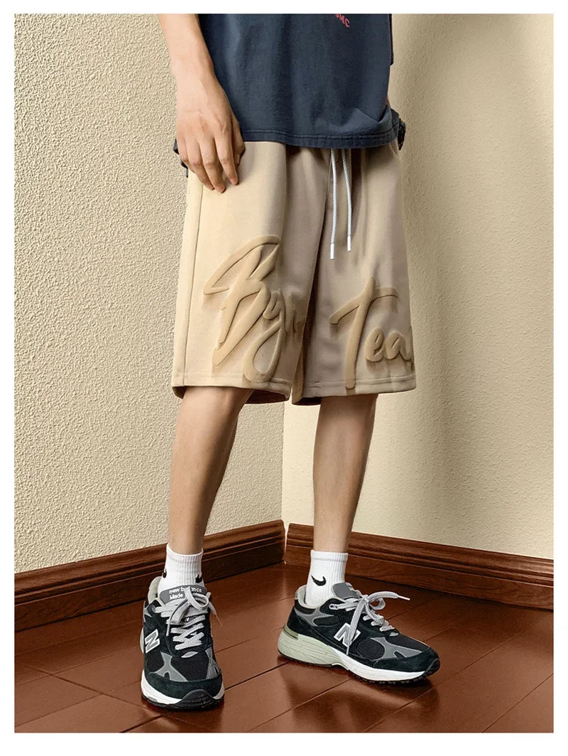 Summer Y2K Vintage Foamed Printed Men‘s Shorts Hip Hop Fashion Baggy Short Pants Gym Sports Bermudas Para Hombre Streetwear