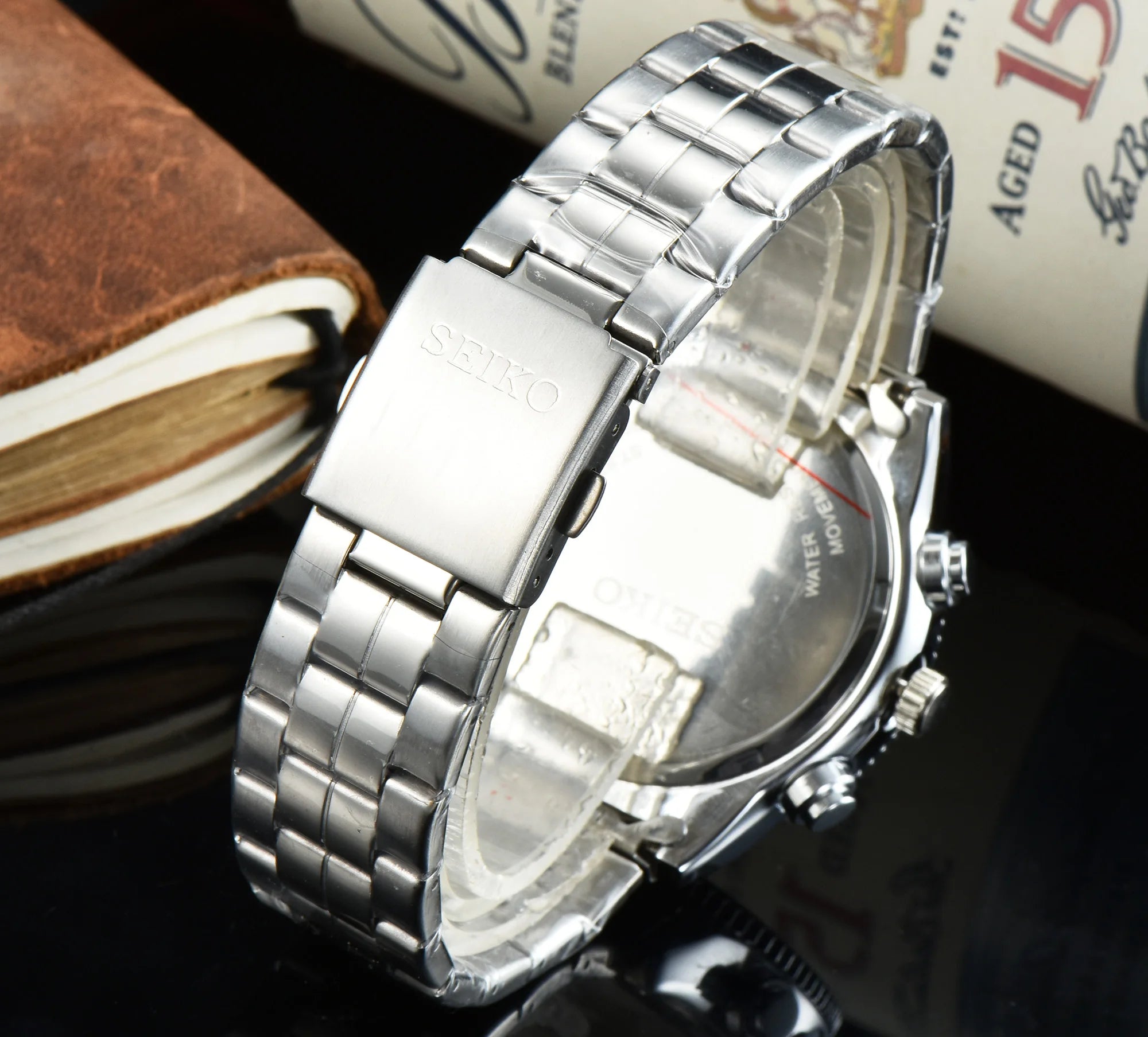 SEIKO Men's Sports Quartz Waterproof Watch, Multifunctional Dial Luminous Hands and Markers, Stainless Steel or Rubber Strap.