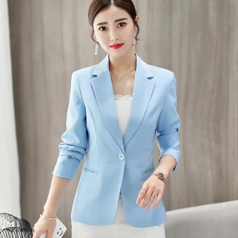 Spring New Women's Long-sleeved Suit Jacket, Korean Style Slim Short Coat Women, Asian Size M-XXXL, Girl's Blazers
