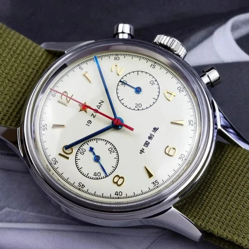 FMEIS Original Seagull Men's Watches 1963 Pilot Automatic Watch 42mm Waterproof Retro Quartz Chronograph Vintage Dress Watch