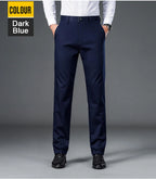 Men's lightweight business casual pants with micro elasticitymen's quick drying pantsnew straight leg office black deep bluepant