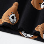 2-piece 2024 new autumn children's cute bear long-sleeved trousers suit boy leisure and comfortable home cover girl Joker pajama