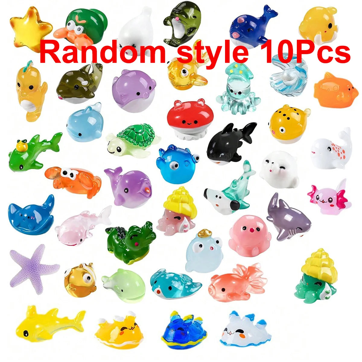 Mini Ocean Resin Animals Tiny Sea Animals Figurines Marine Miniature Animals Aquarium Ornaments Home Decorations