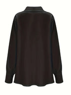 Fashion Elegant Solid Color Lapel Neck Shirt Female 2025 Spring Summer Simple Style Tops Women's Comfortable Casual Loose Blouse