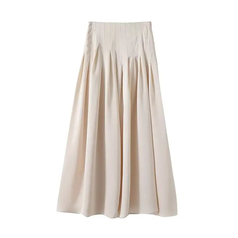 UNIZERA women's skirt is fashionable casual slimming solid color pleated temperament and a new spring style skirt
