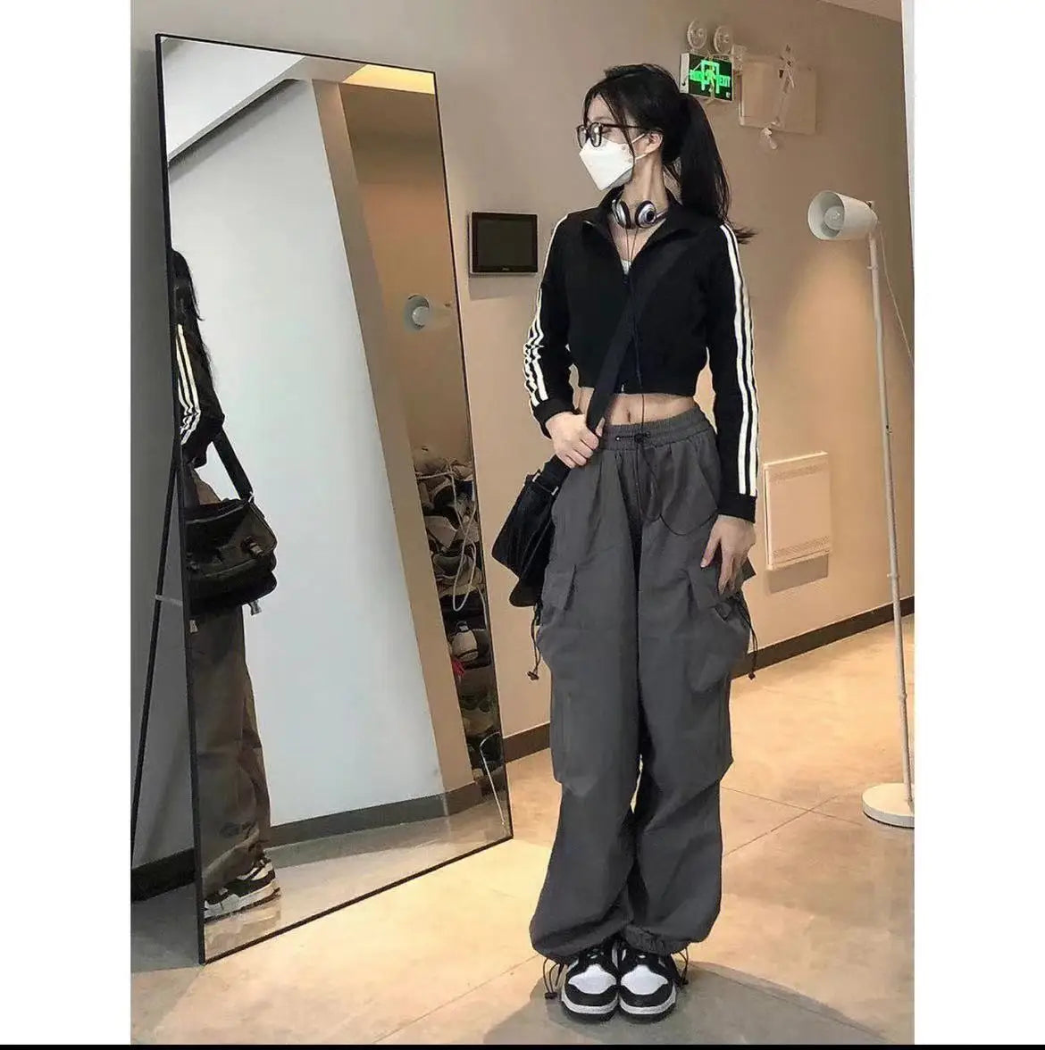 Bla Summer Thin Wide Leg Workwear Pants Qui Dry Jazz Dance Loose Fit Sports Casual Straight Leg Trousers for Women