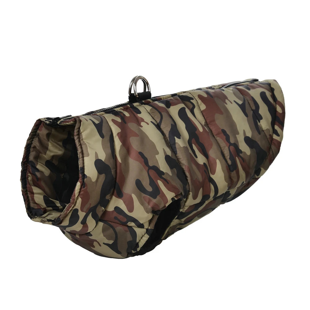 Large Dog Clothes Winter Jacket For Labrodor Clothing Camouflage Padded Dogs Vest Costume With Zipper Winter Bulldog Pet Outfits