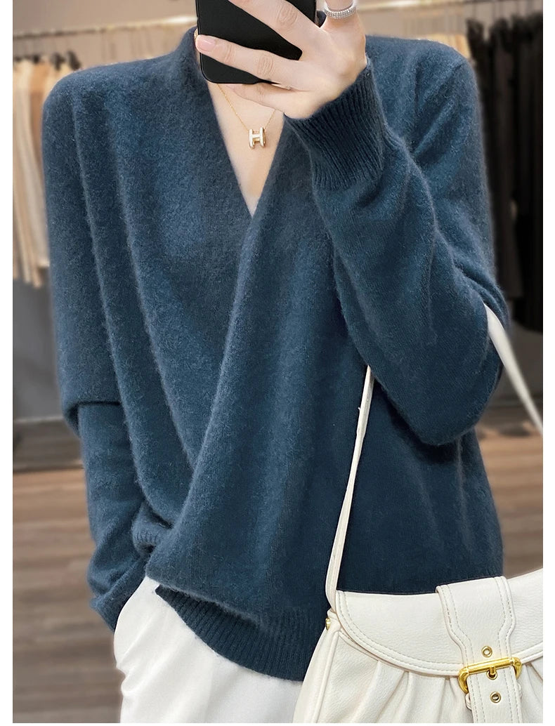 Japanese Kimono Cardigan Pure Wool Sweater Female Cross V-Neck Knitted Cardigan 2023 Spring and Autumn Loose Leggings Retro Top