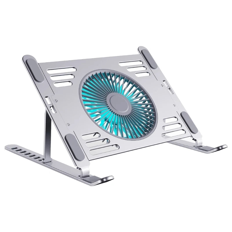 Aluminum Laptop Cooling Stand Laptop Cooling Pad With Adjustable Height,Foldable Frame,USB Power Notebook Risers Holder