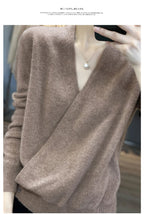 Japanese Kimono Cardigan Pure Wool Sweater Female Cross V-Neck Knitted Cardigan 2023 Spring and Autumn Loose Leggings Retro Top