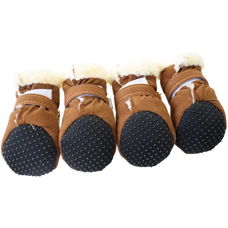 4Pcs /Set Winter Pet Shoes for Small Medium Dogs Windproof Boots Non Slip French Bulldog Chihuahua Shoes accesorios para perros